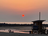 Sunset at the beach across from apartment