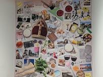 Wall collage in hotel room