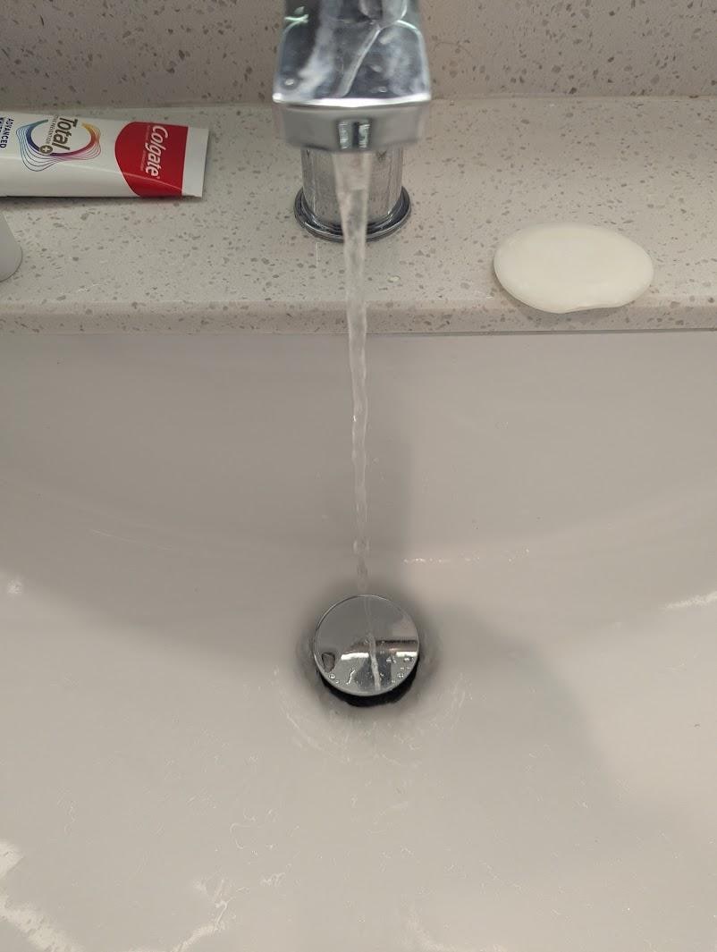 Minimal water pressure from sink.