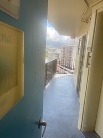 door from hallway leading out to our room by itself , I was not comfortable going out there because of my fear of heights