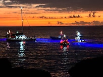 Night swim with mantas