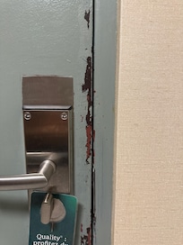 Chipped paint on entry door