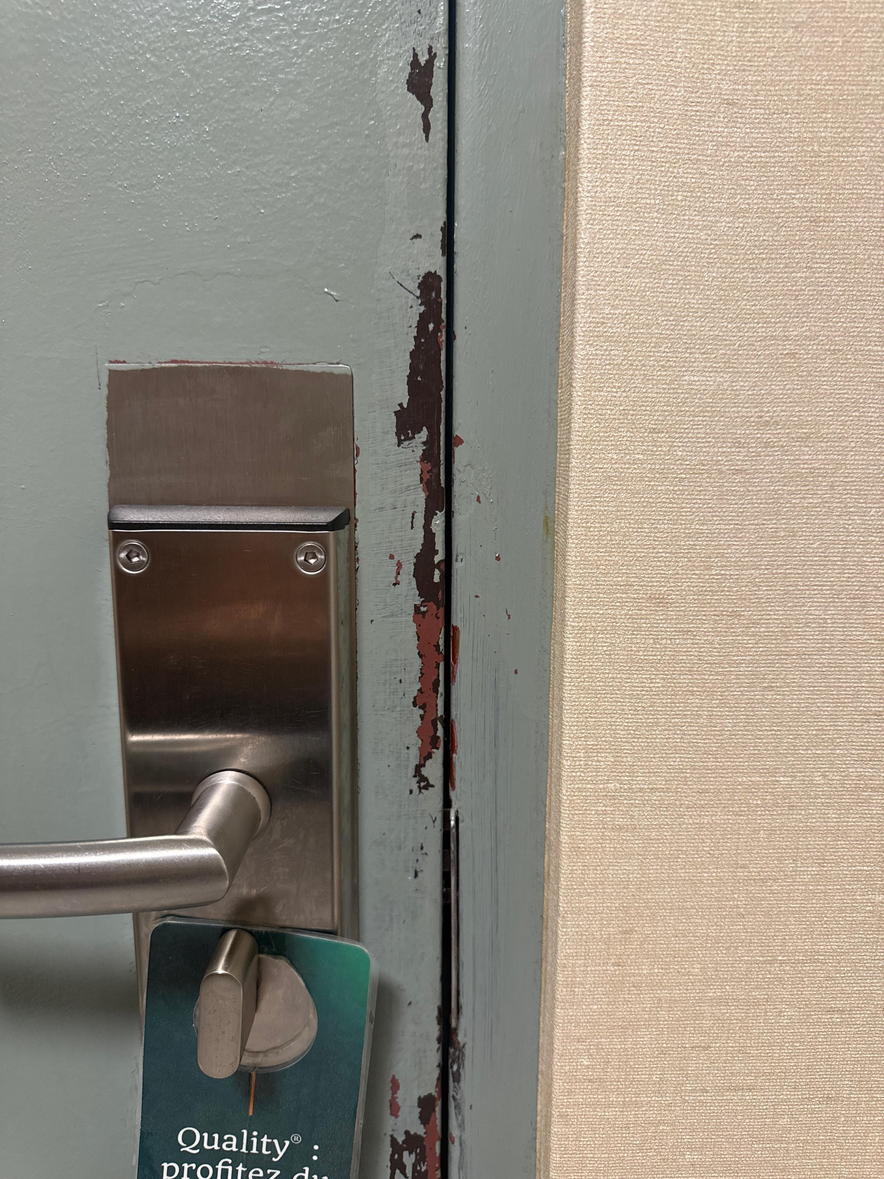 Chipped paint on entry door