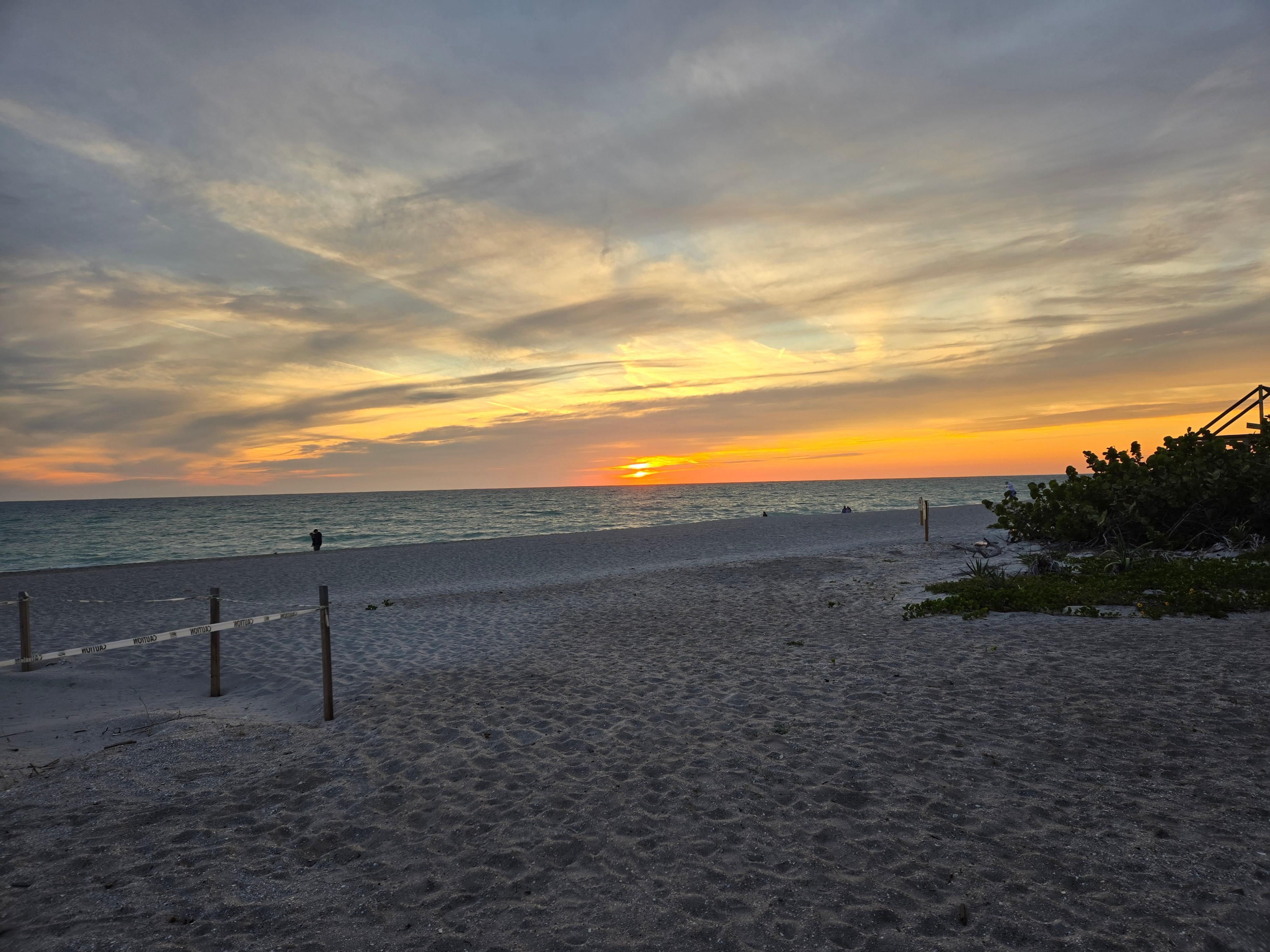 Sunset just a very short wak to the beach
