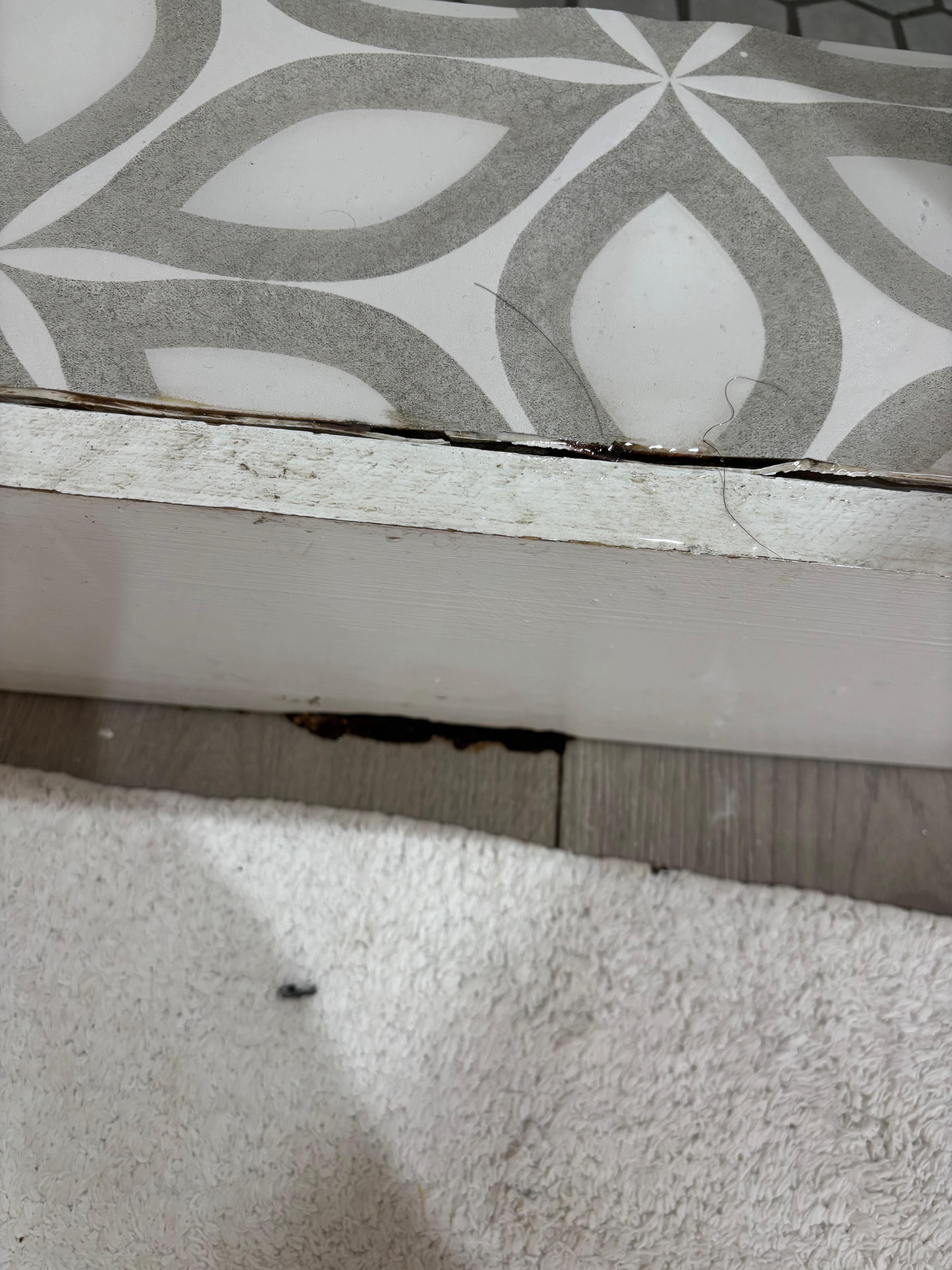 Mold/mildew growth. Maintenance and housekeeping just looked past it.