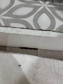 Mold/mildew growth. Maintenance and housekeeping just looked past it.