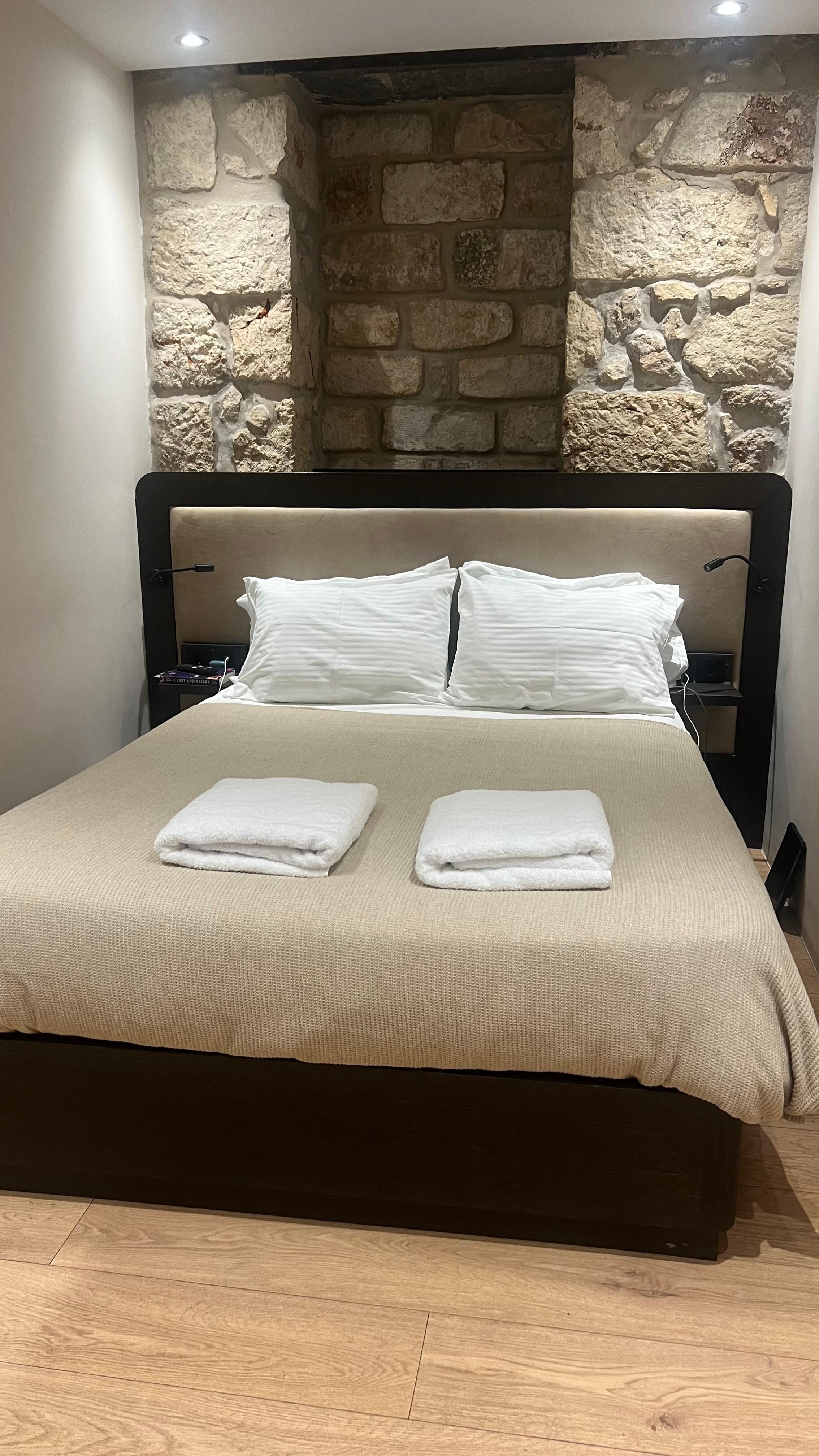 Bed in basement spa suite