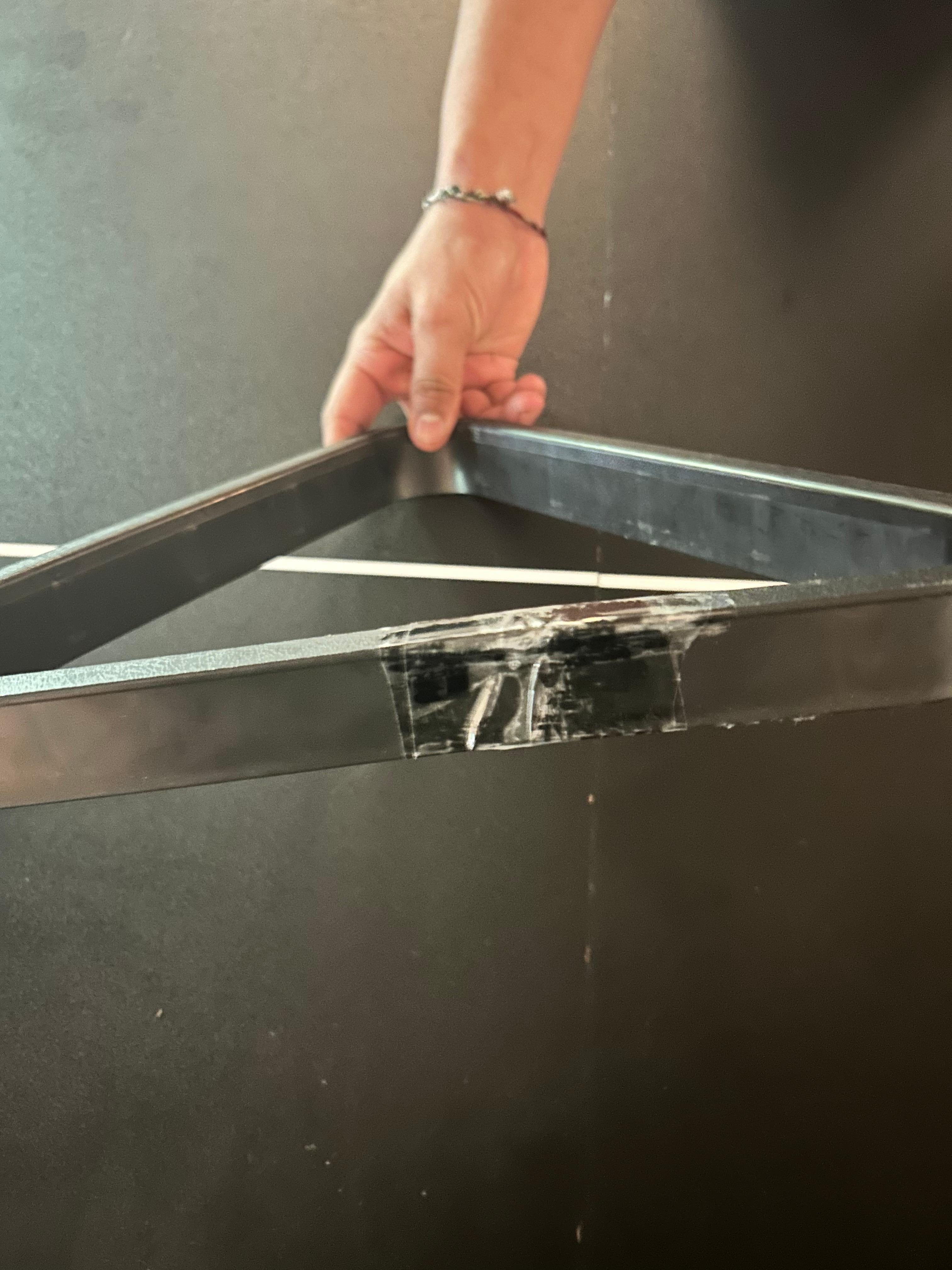 Pool ball rack tapped up