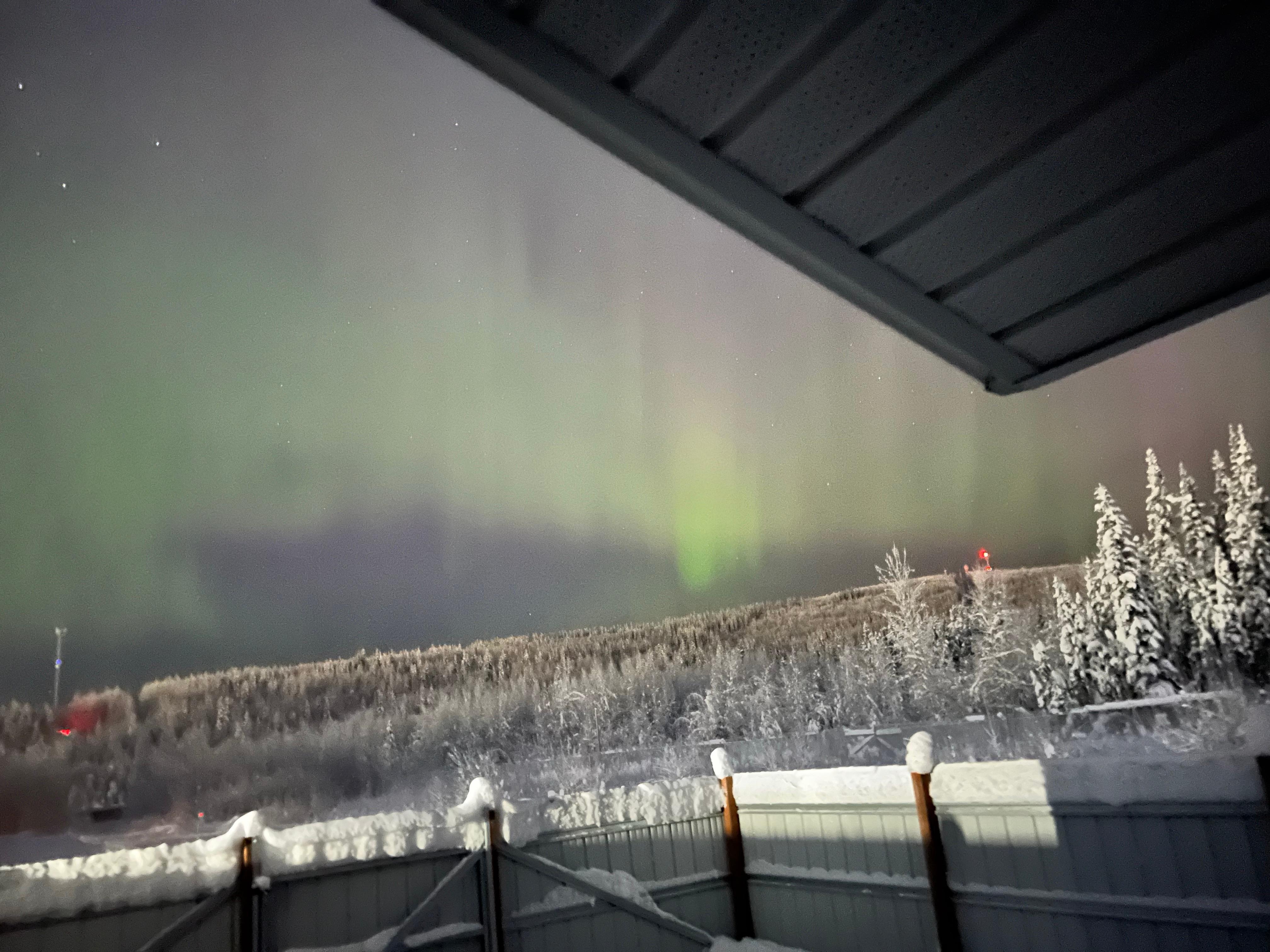 Northern lights from the front of the rental