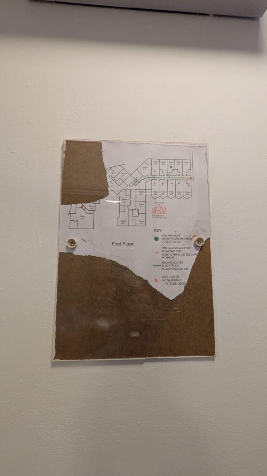 Torn fire safery notice