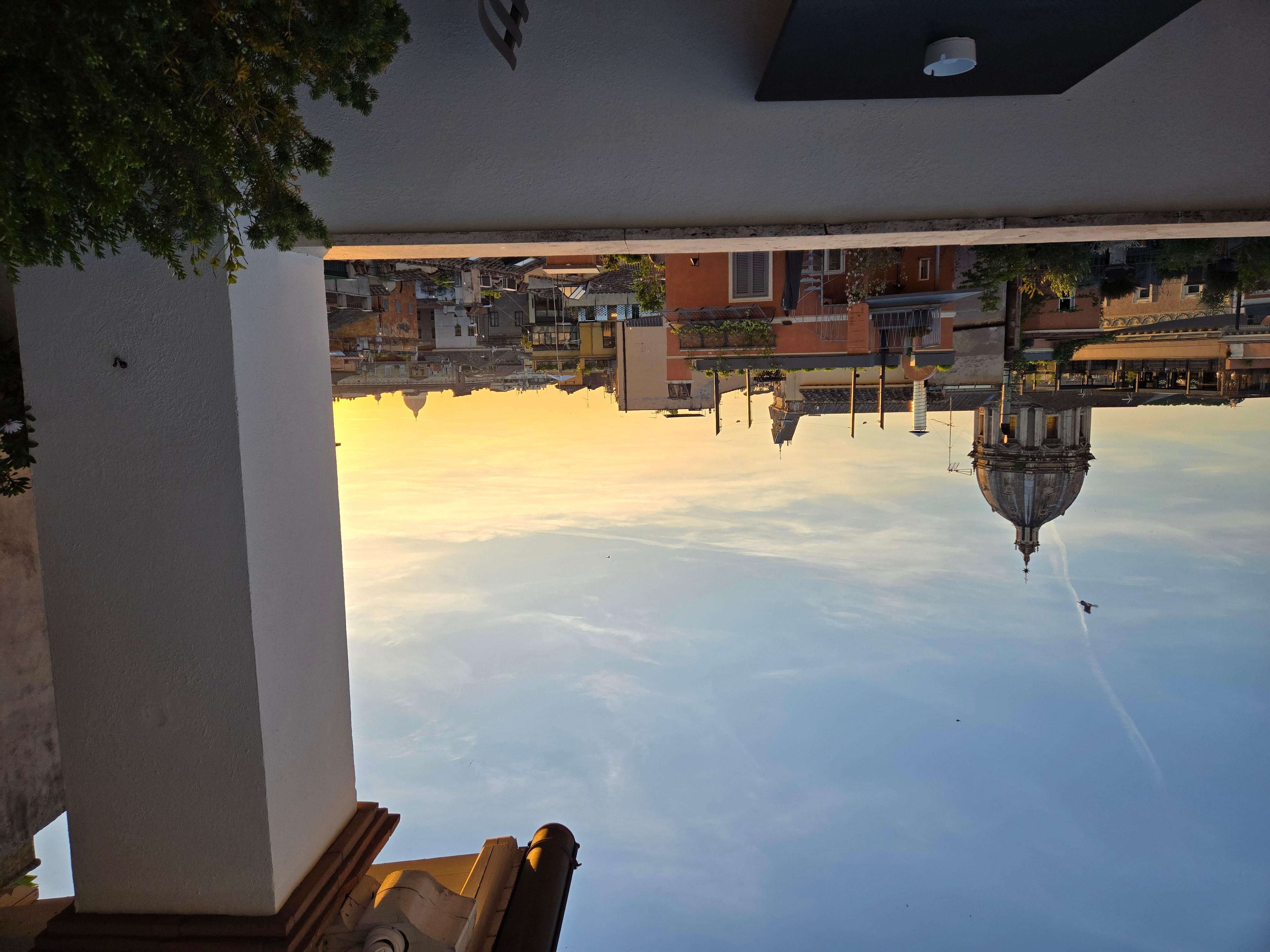 View from hotel rooftop terrace seating area
