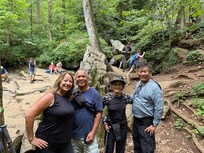 Hiking at a nearby trail (Raven Cliff Trail)