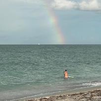 The beach and the rainbow!