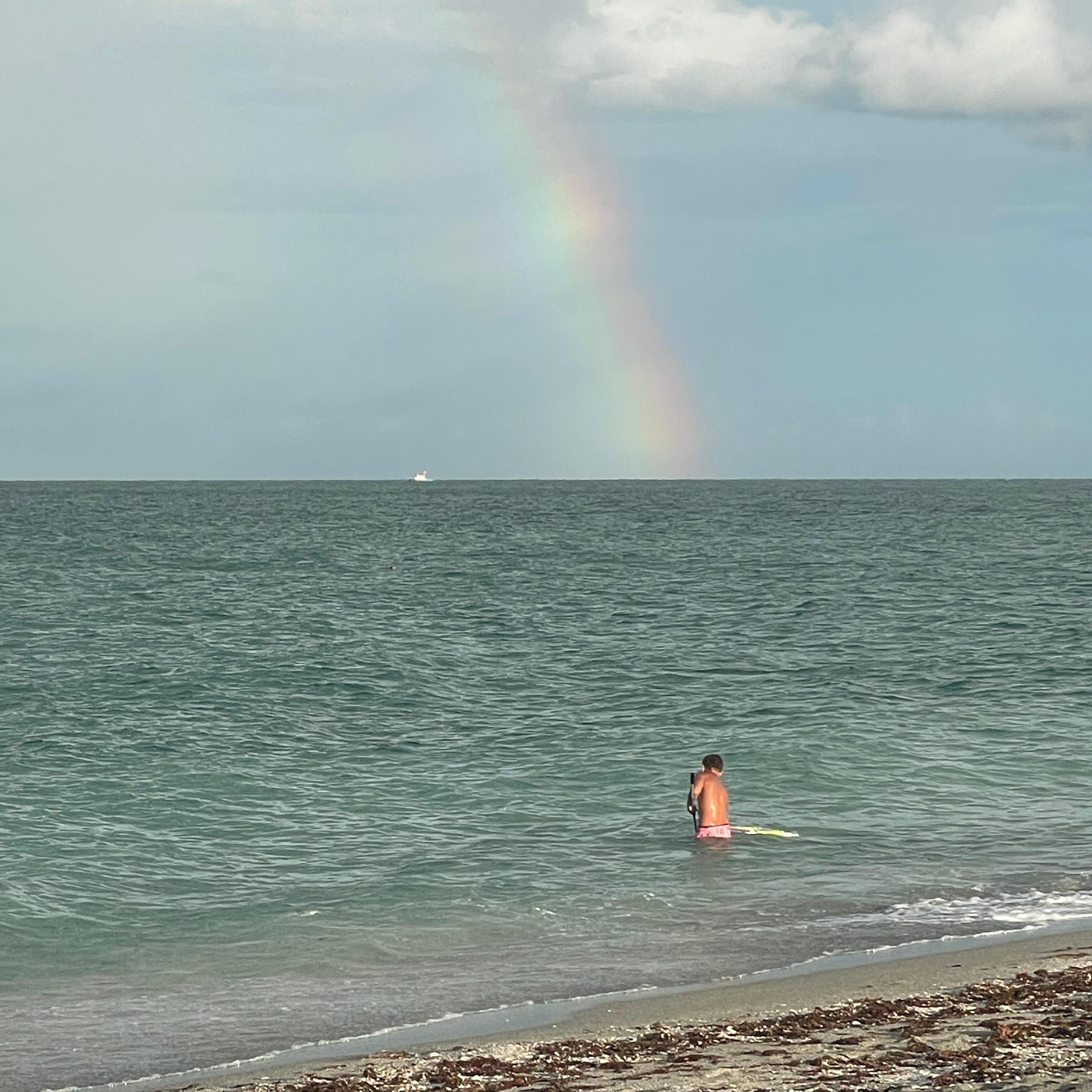 The beach and the rainbow!