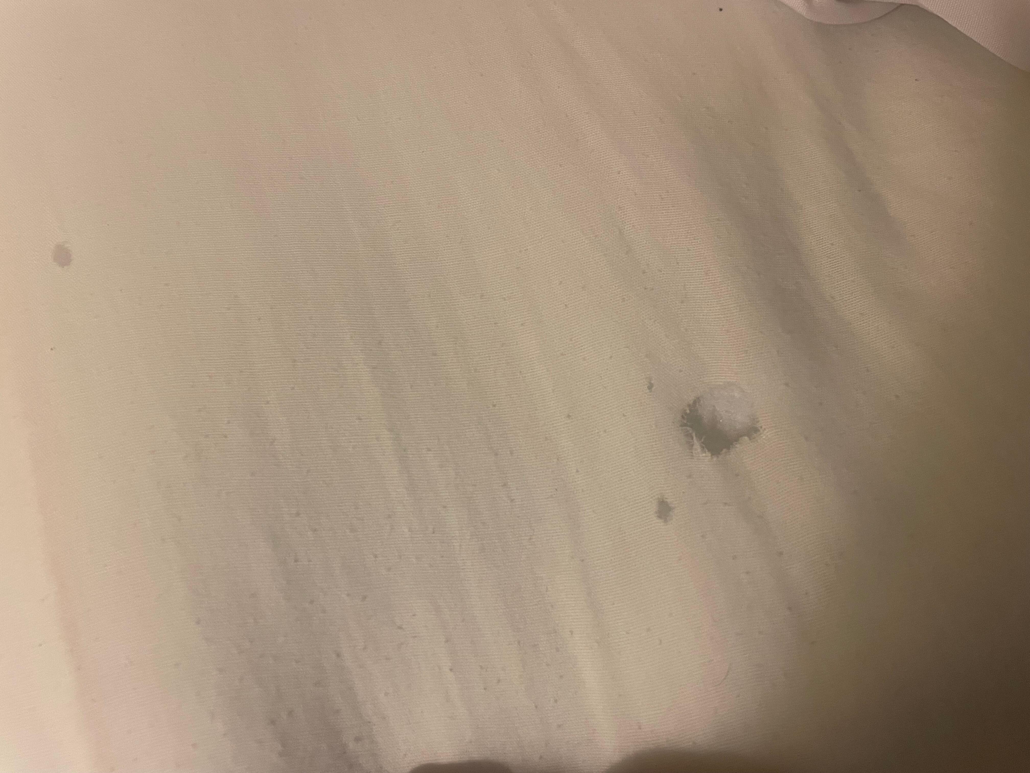 Multiple holes in our bed sheets. Second room didn’t have holes, but the bed sheets were so worn they had piling and discolored on each side where people sleep.