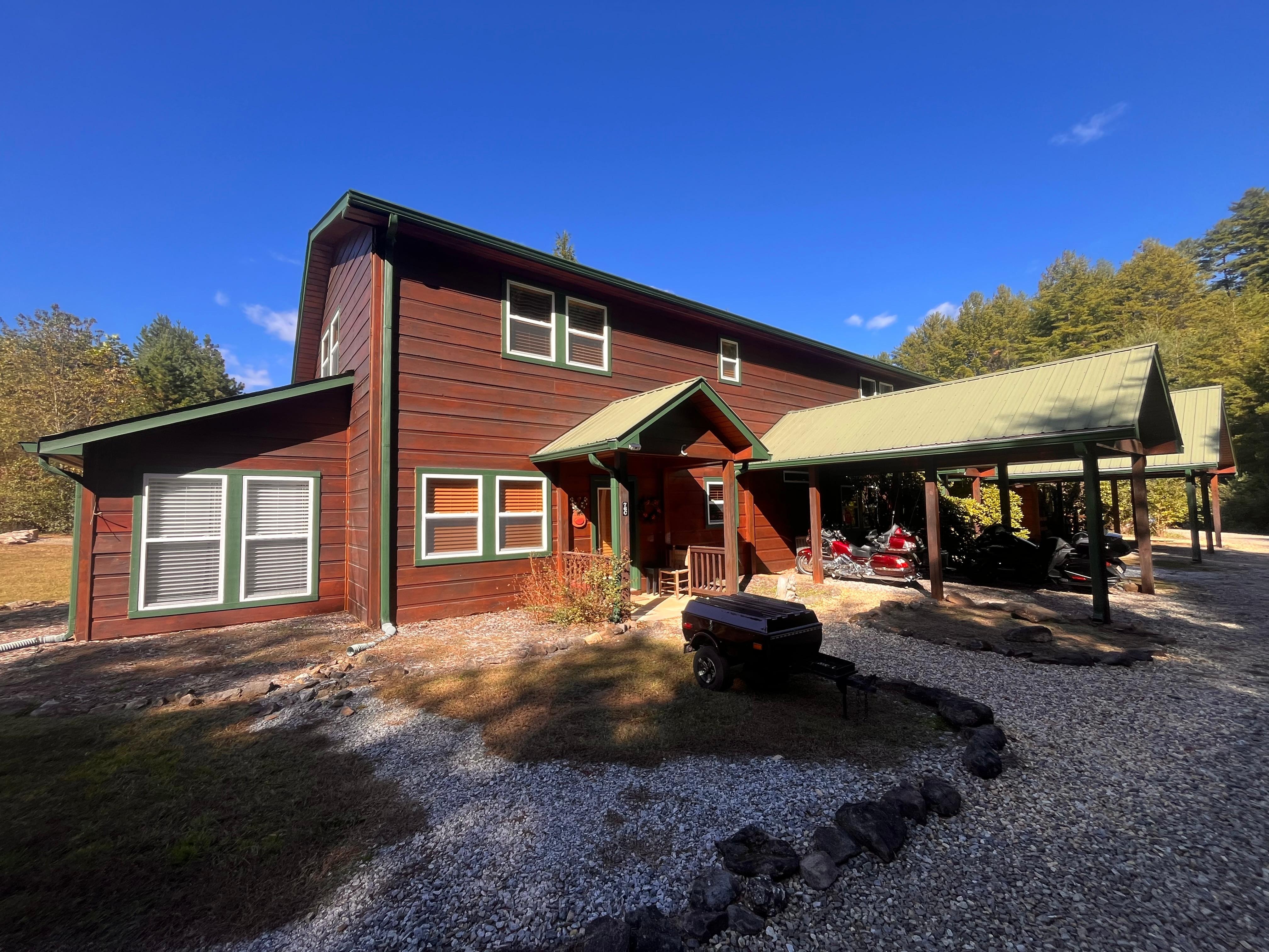 Carport holds one car or two motorcycles