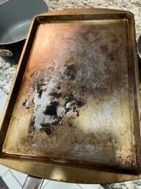 dirty cooking pan