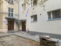 Entry door has a keypad - same code as the gate.