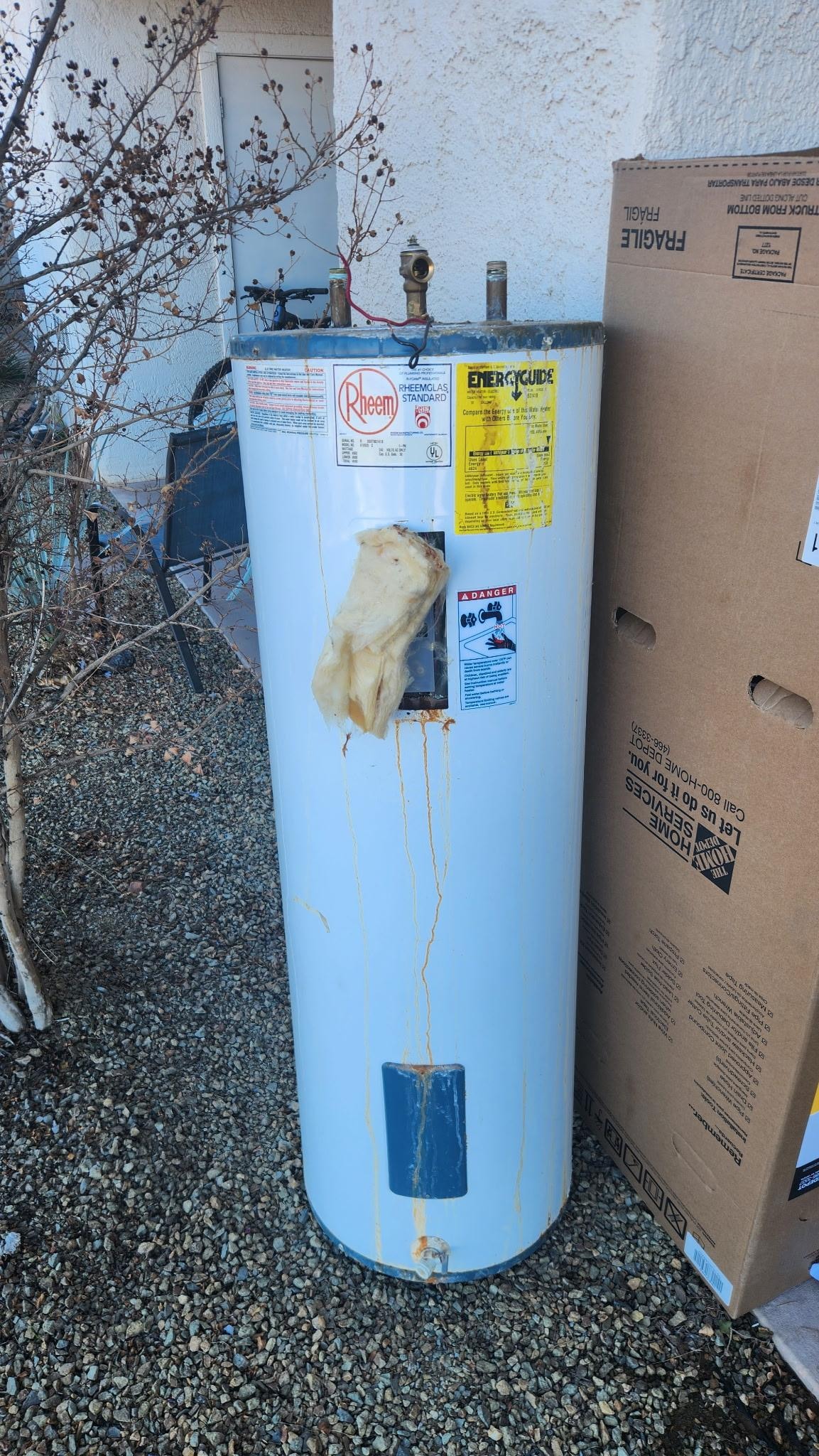 Old leaky water heater