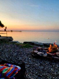Fire at sunset