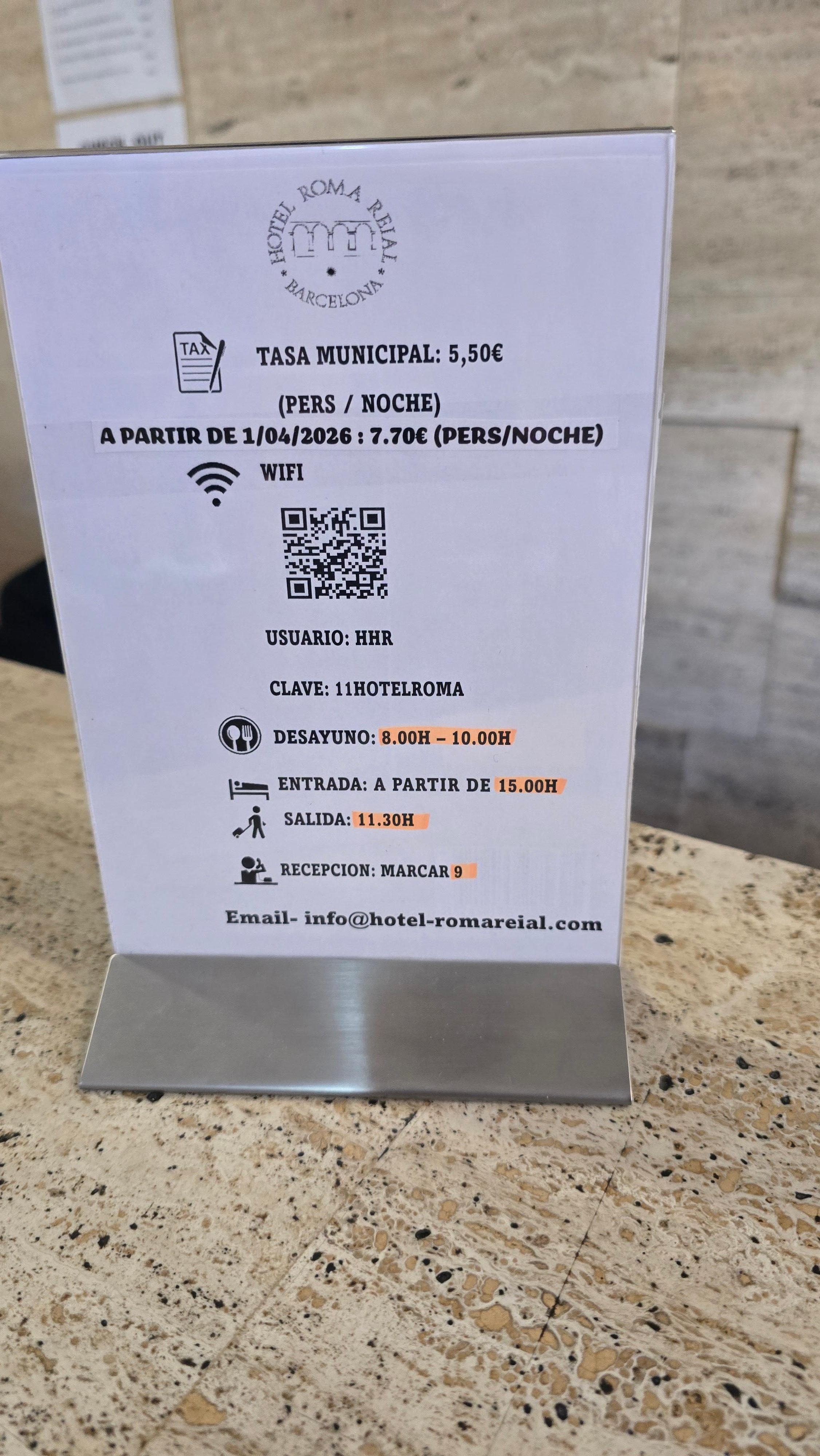 WiFi code, you're welcome