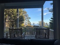 View from the first floor living room. Large windows!