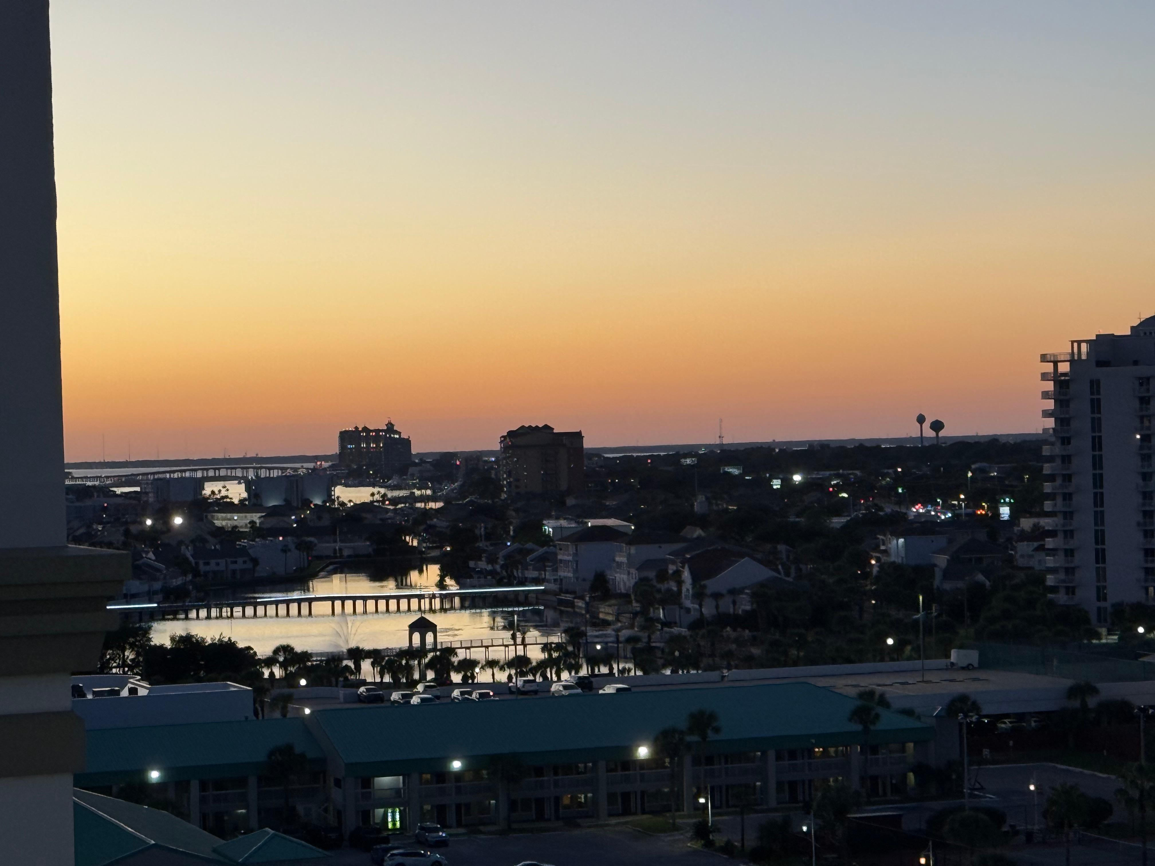Looking out the back door. 