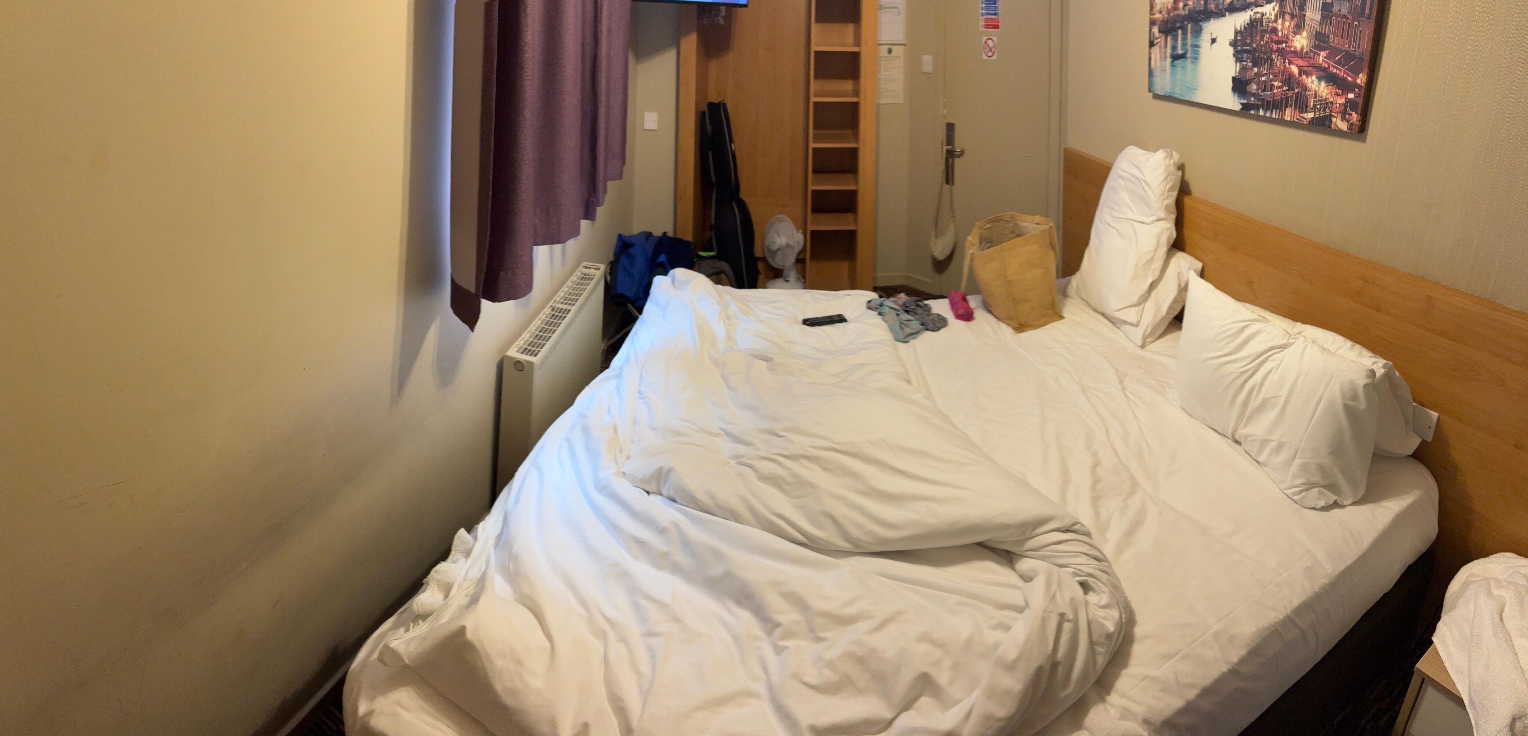 View of bed versus room width