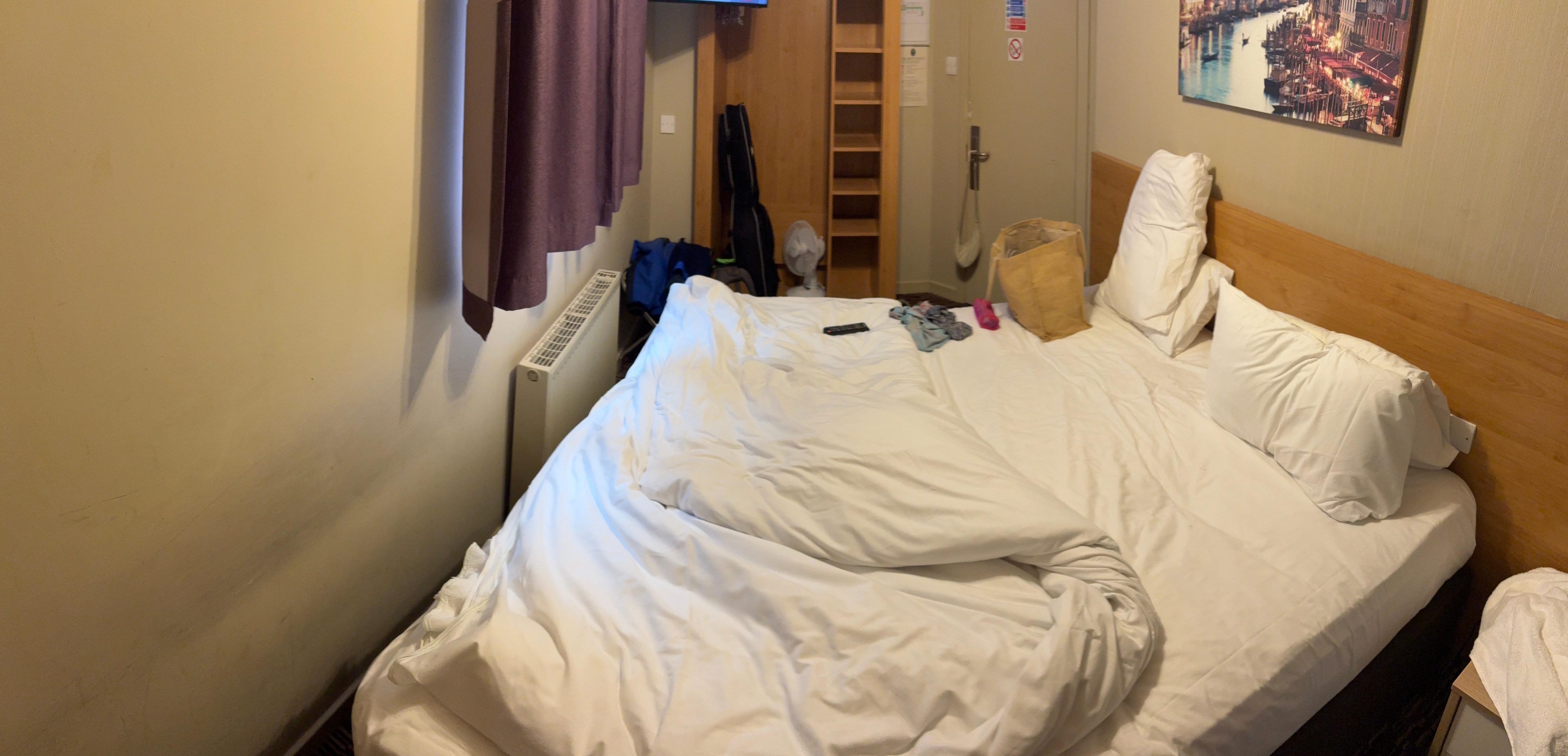 View of bed versus room width