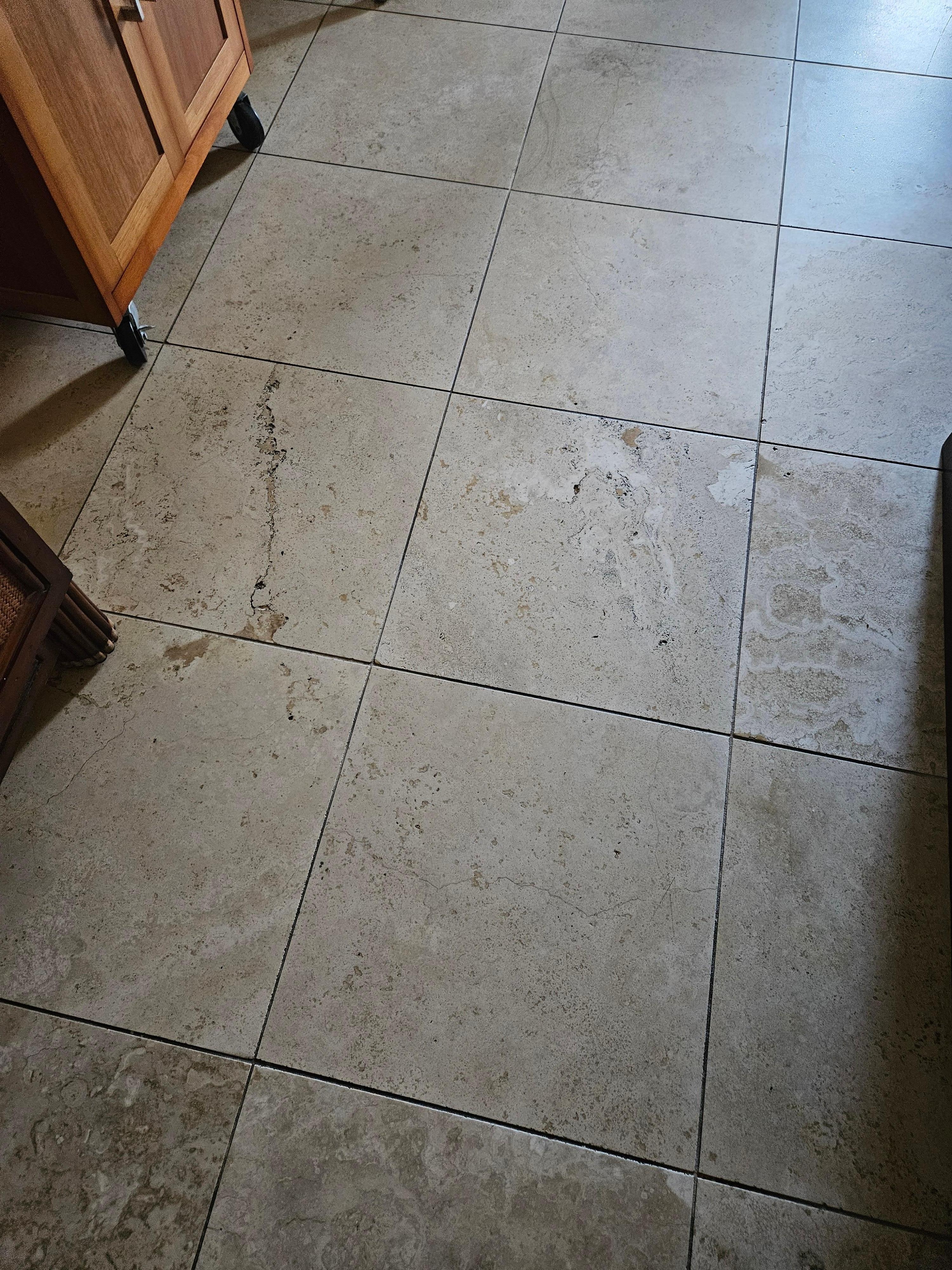 Floor tile permanent stained