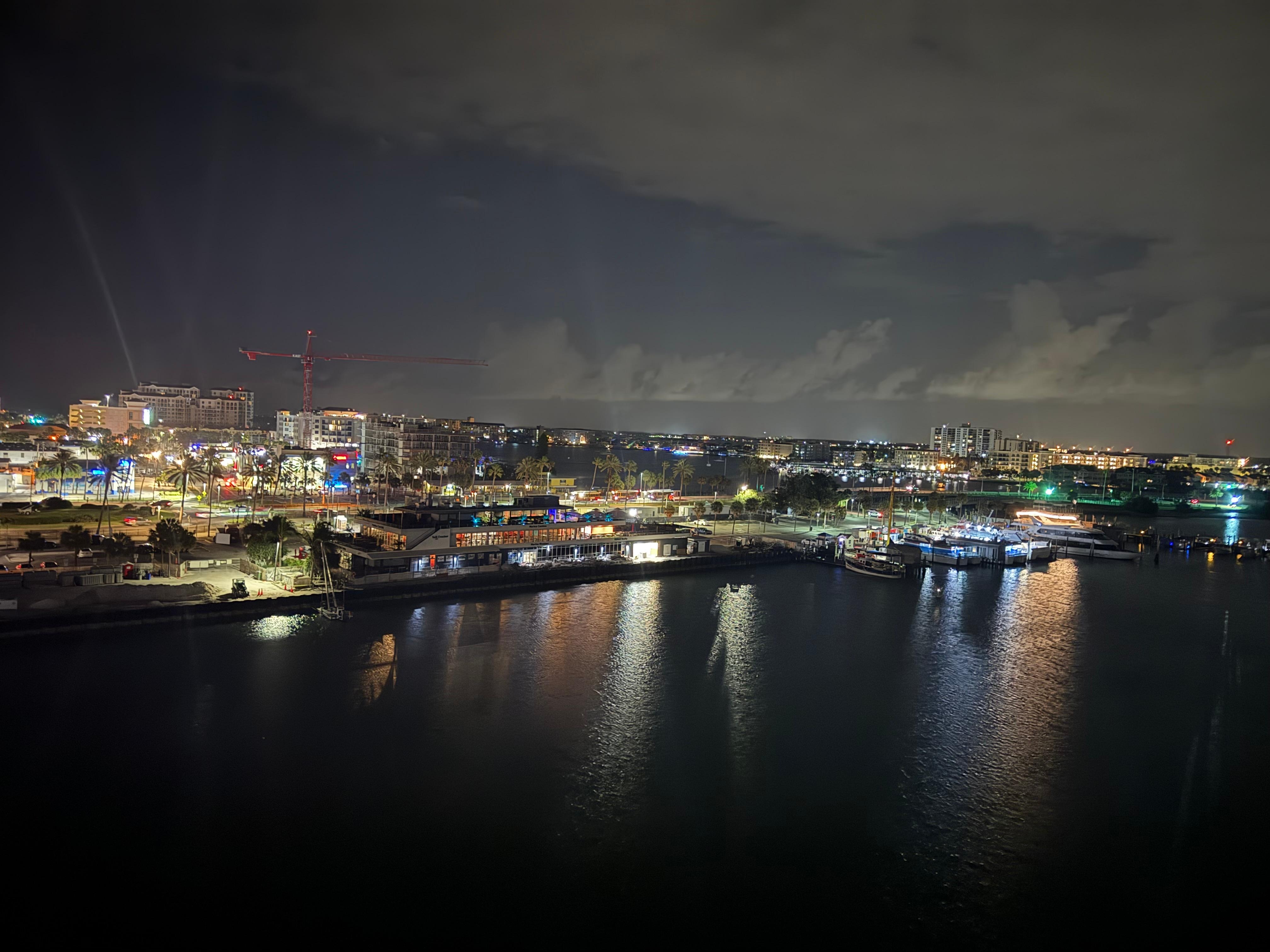 View from junior suite at night
