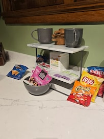 Snacks and beverages provided such as water, tea, coffee and wine!