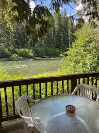 Back deck right next to hot tub