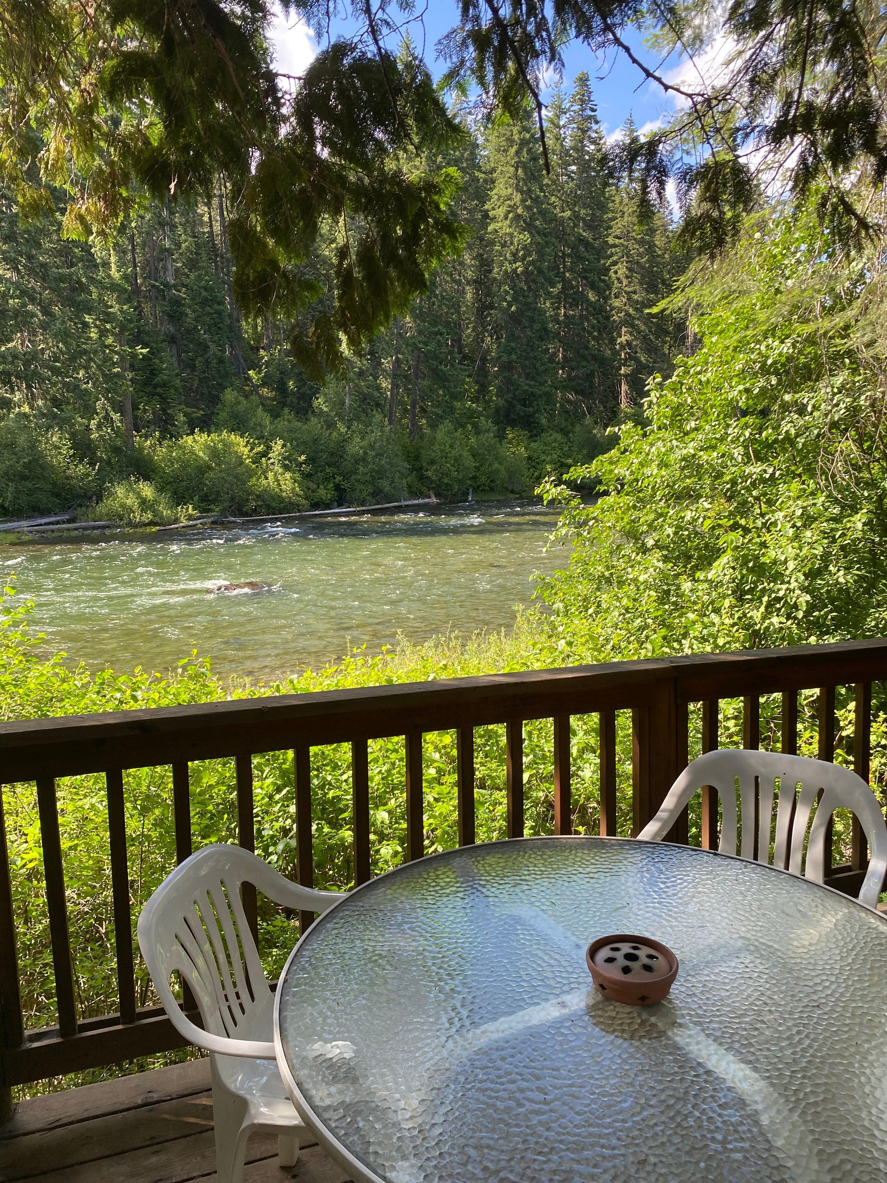 Back deck right next to hot tub