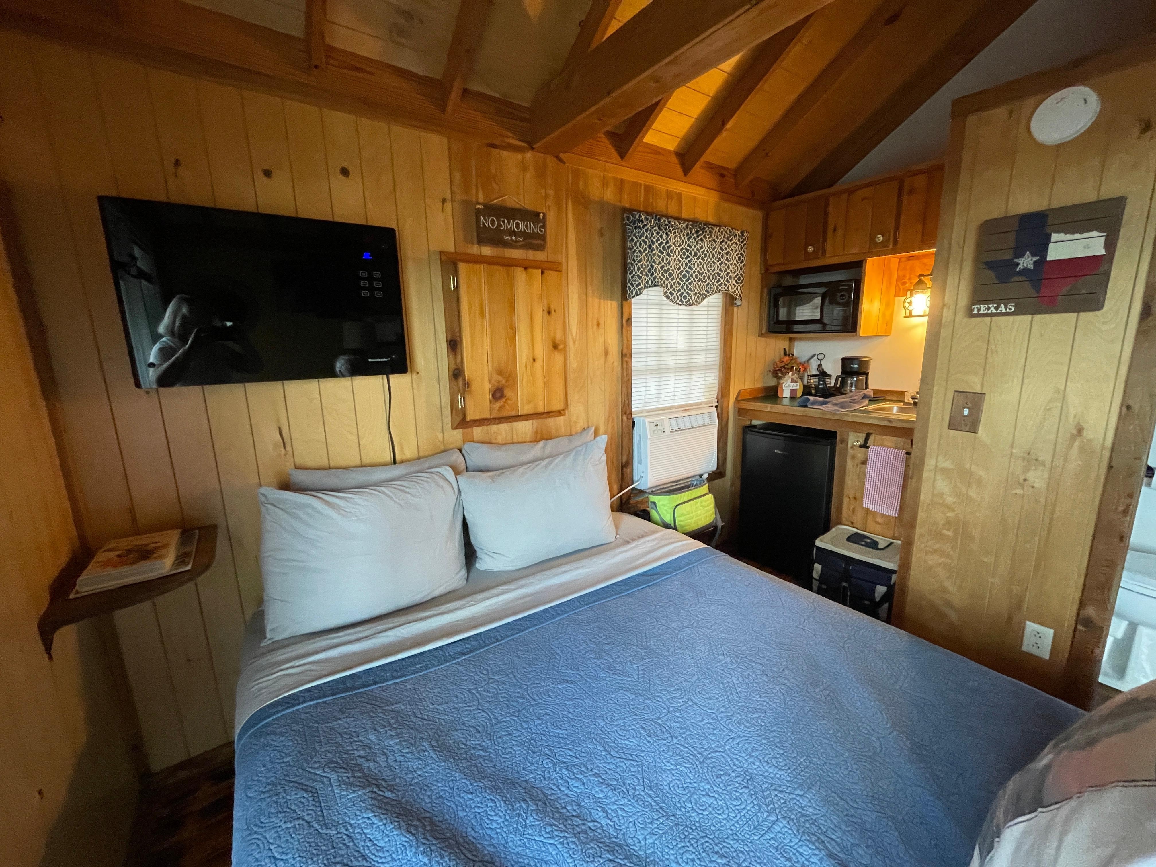 Inside the cabin.