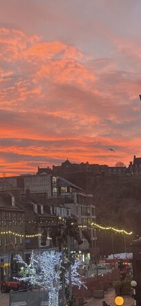 Morning view of the castle from the master bedroom