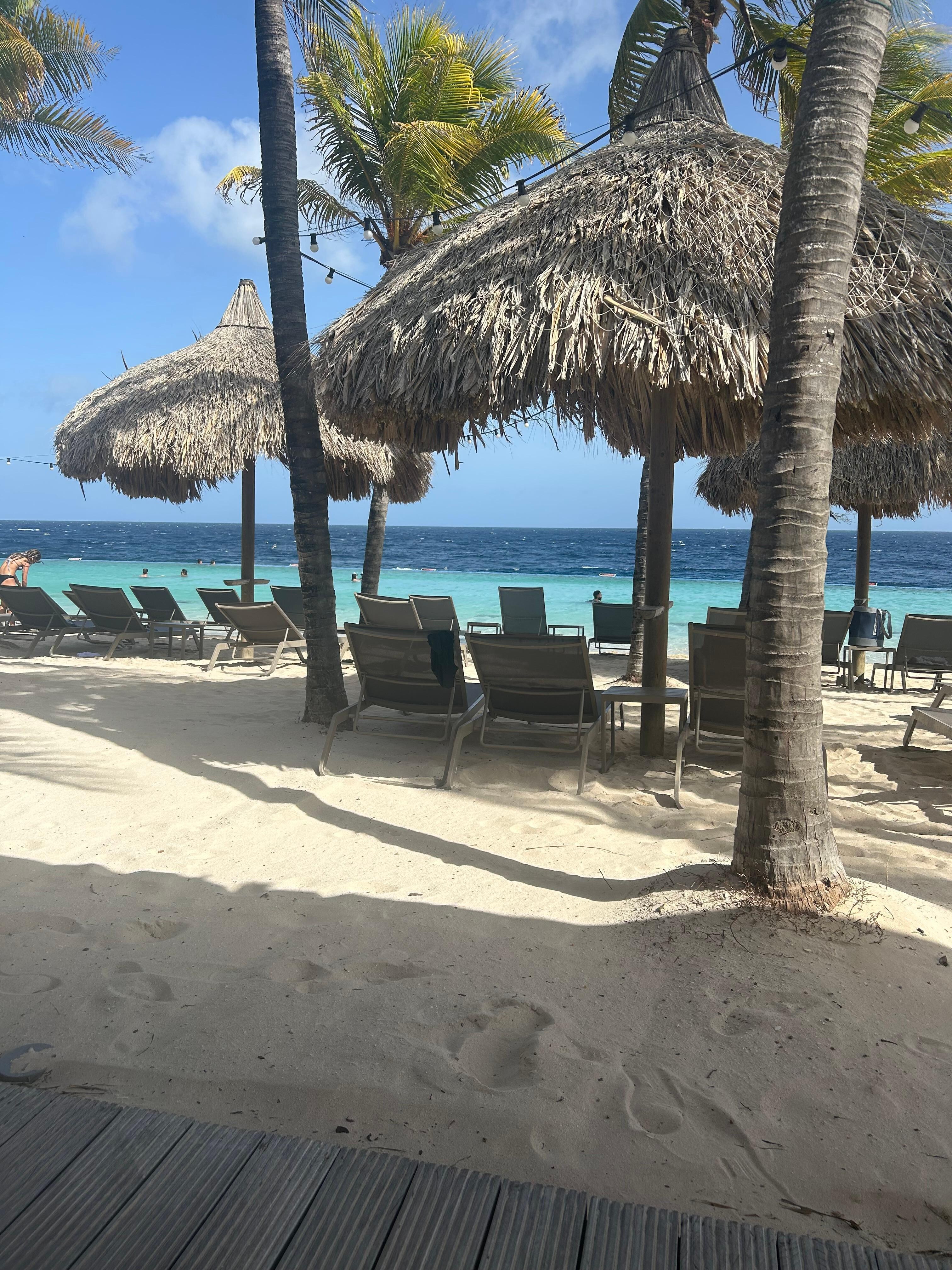 The man made beach is beautiful