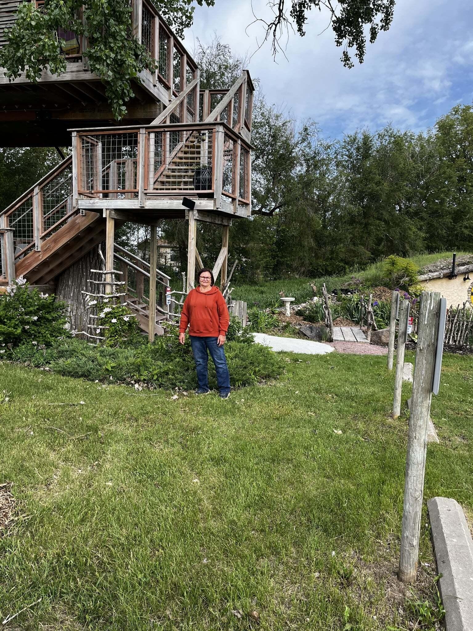 Grandma Crystal at the cook treehouse.