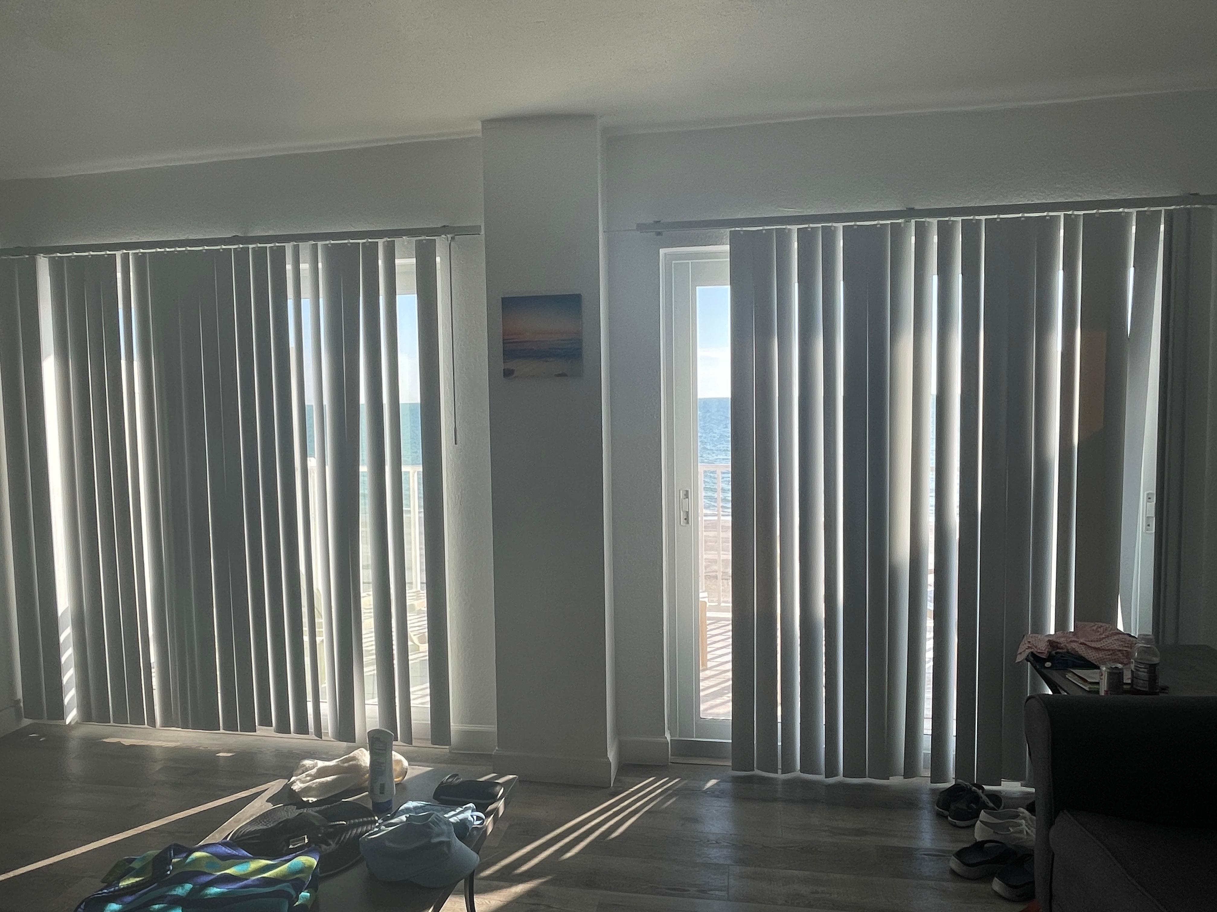Balcony door blinds