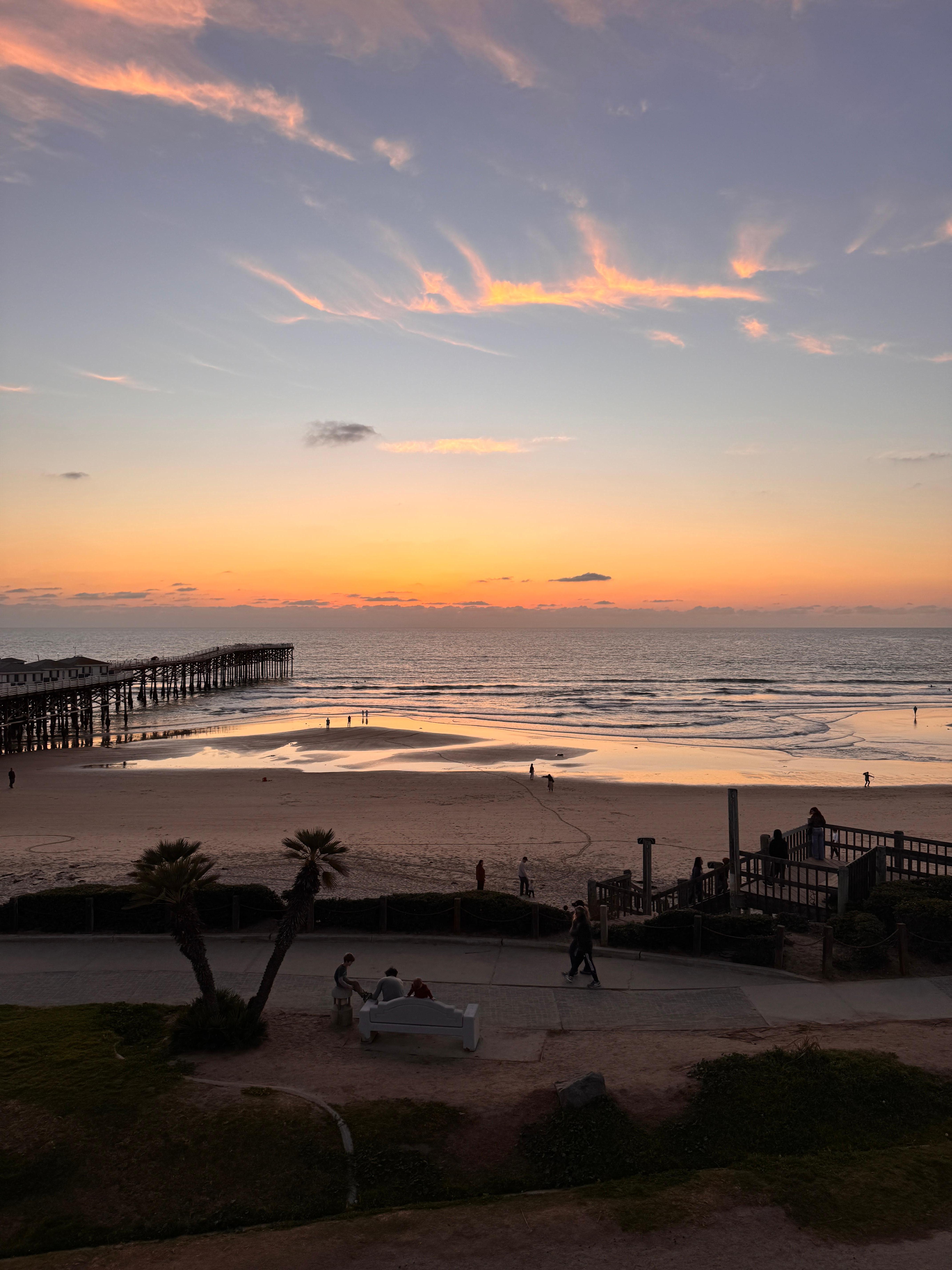 Balcony view at sunset 