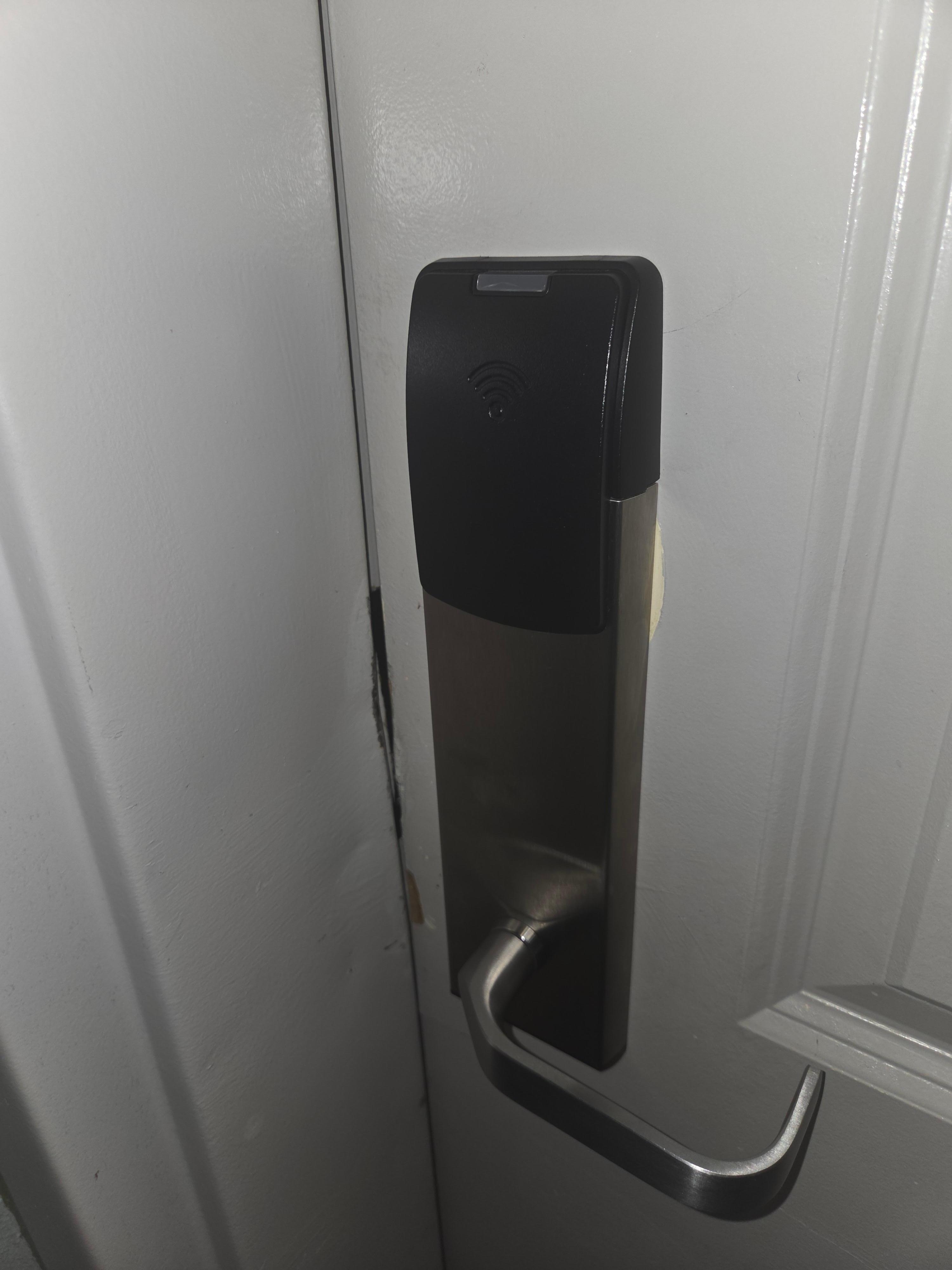 This is what the manager told me there's more doors like that and no one is going to harm you. The lack of concern was sad. Someone pays their hard earned money to feel safe away from home&  this is what you get.  A little effort,kindness goes a long