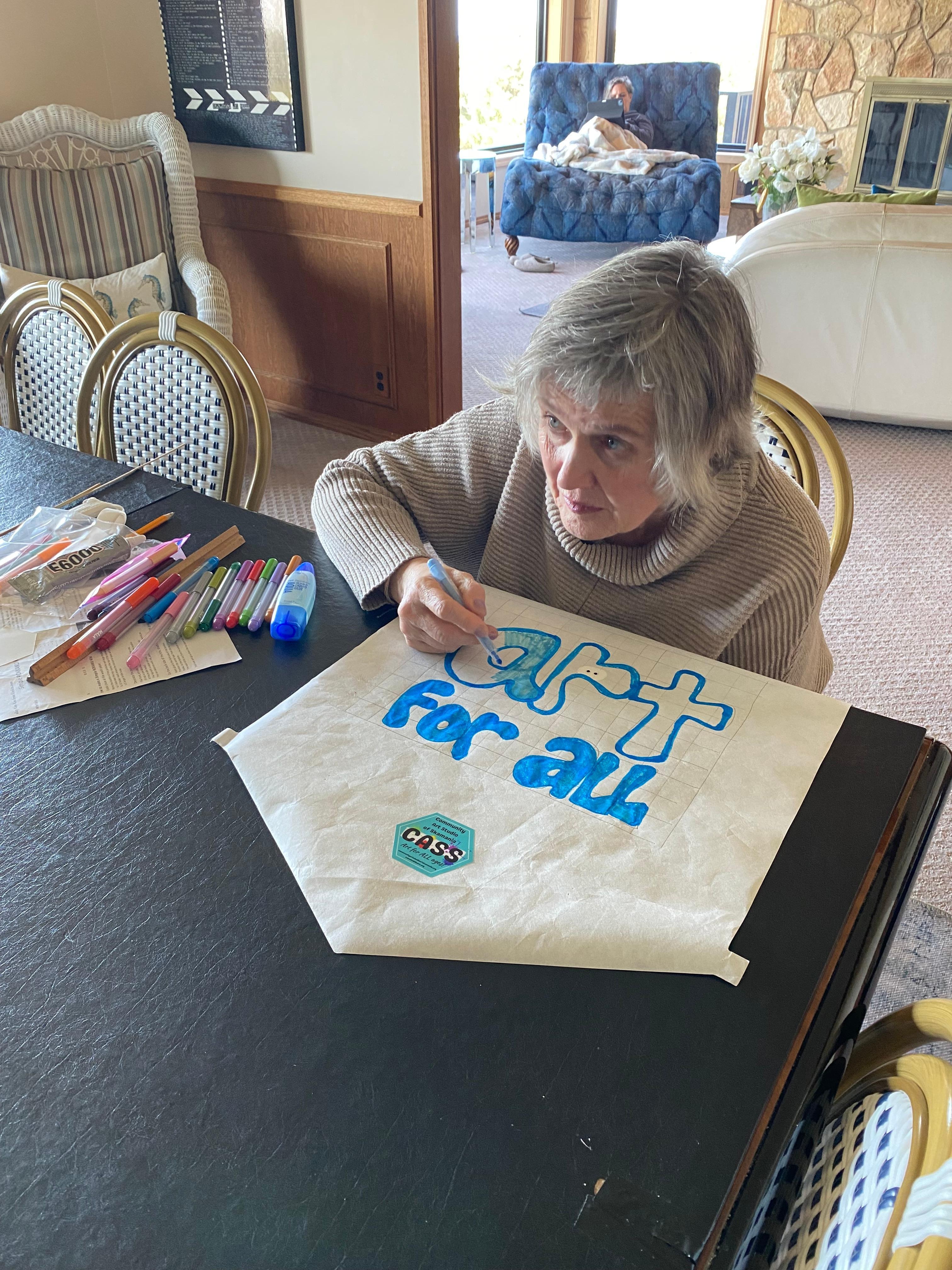 We brought Kite Kits and made homemade kites.