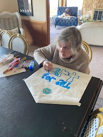 We brought Kite Kits and made homemade kites.