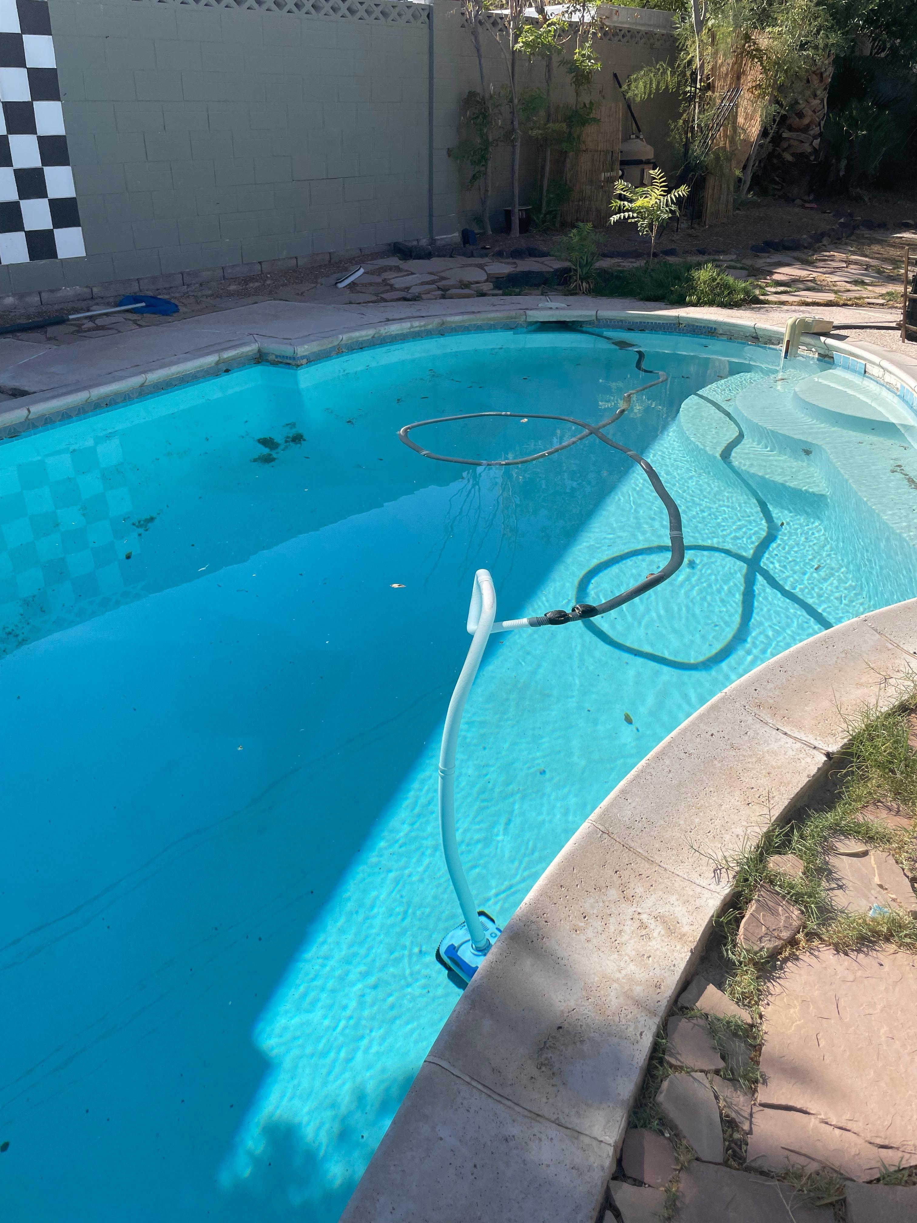 Pool equipment taking up pool