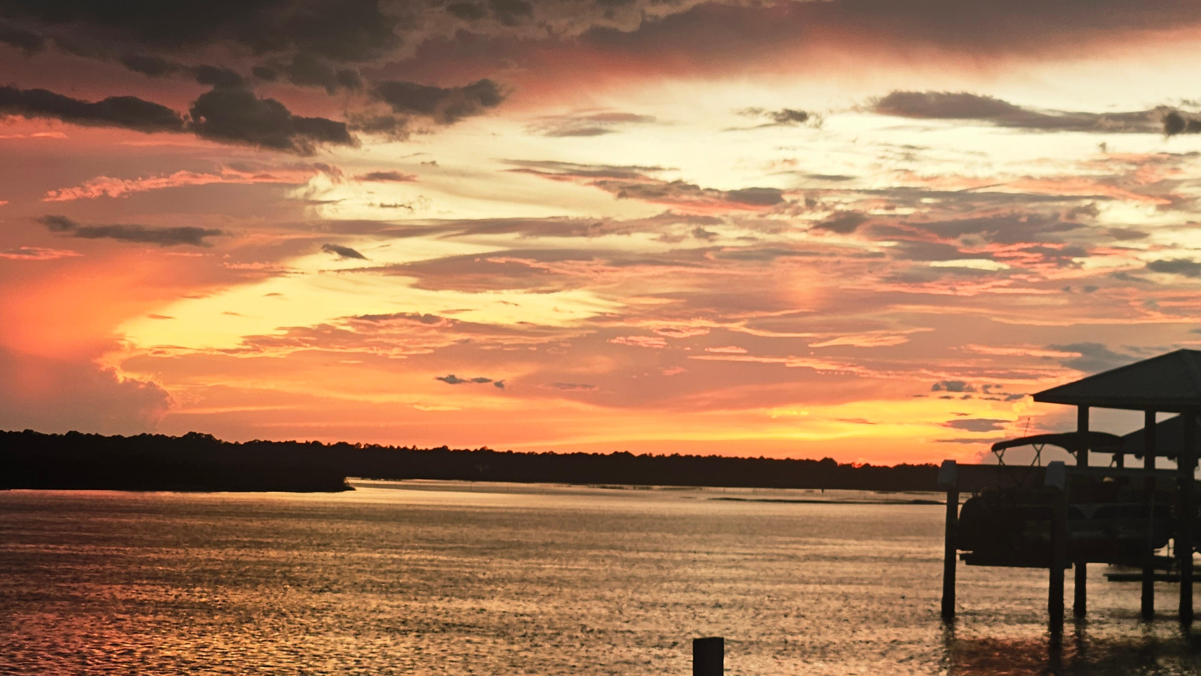 Sunset on Matanzas inlet, just across the street