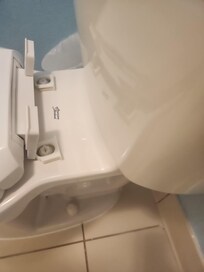 Toilet seat was also broken, I tried to snap it back in but that didnt work. (Maintenance fixed it)