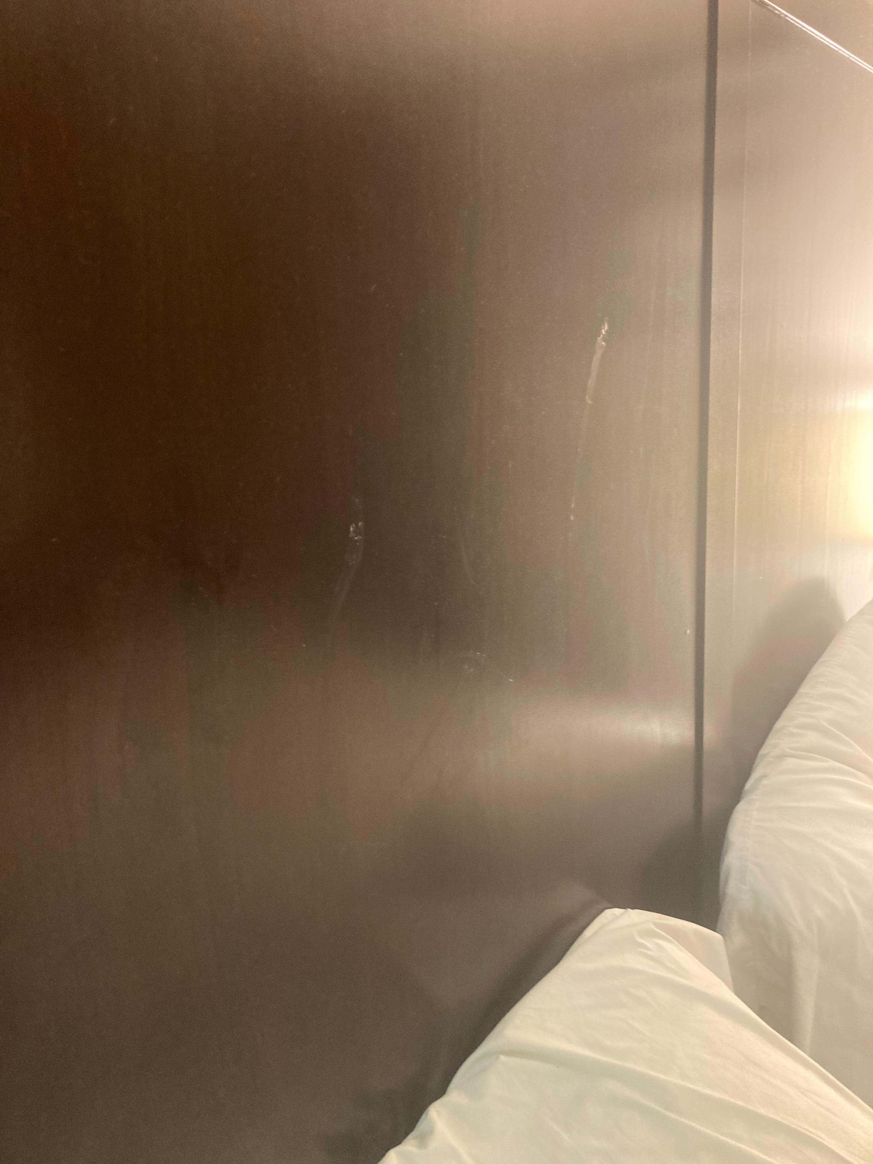 Headboard dried fluid