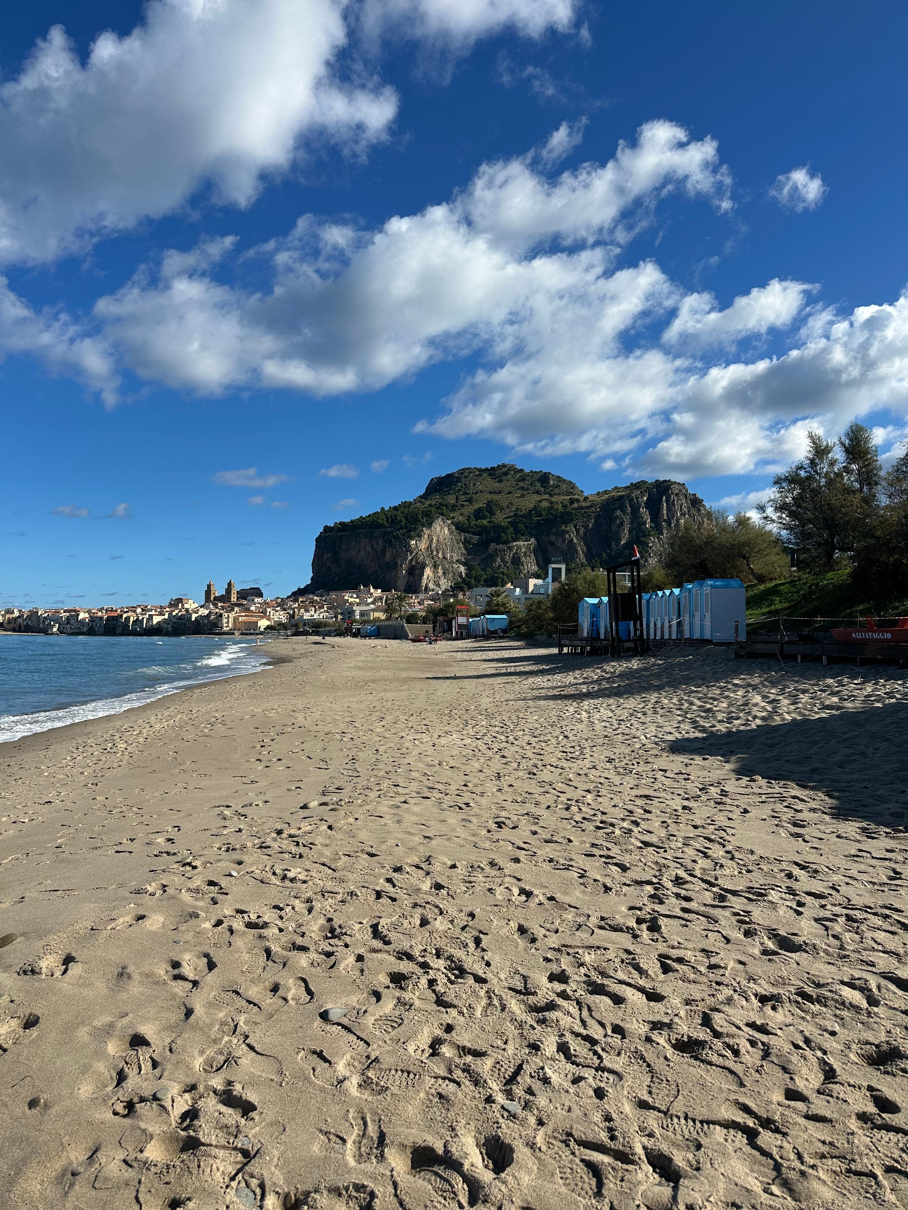 Beach about a block downhill from villa.