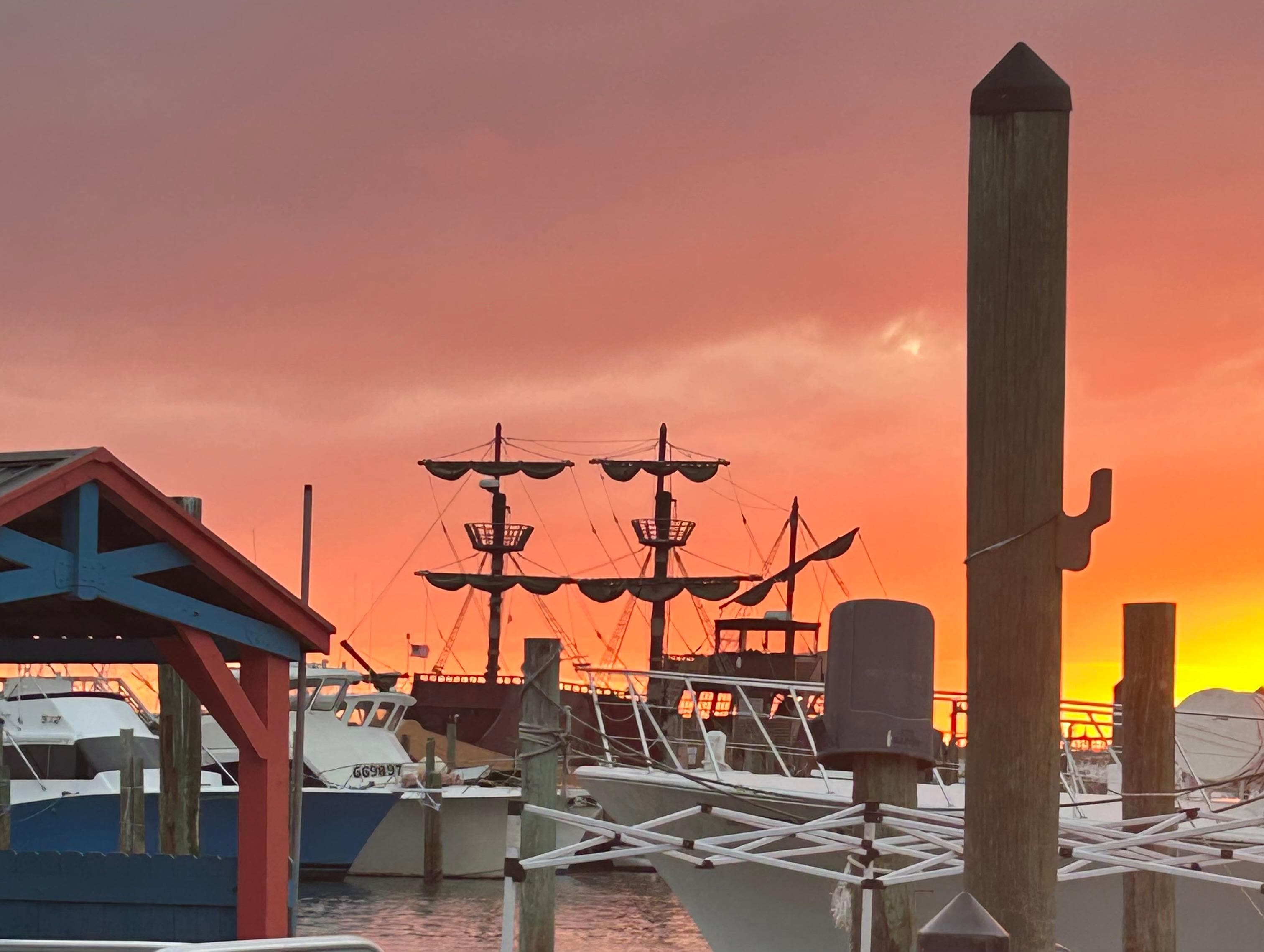 sunset from harbor walk