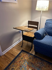 Antique desk ,sorry to say I remember sitting in one just like this :(